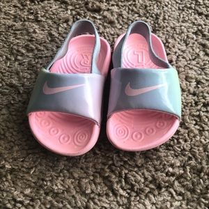 Nike slip on toddler sandals. Pastel colors